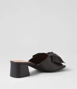 Finchy Black Heel Leather Mules