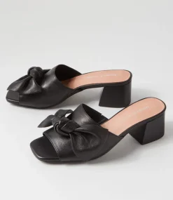 Finchy Black Heel Leather Mules