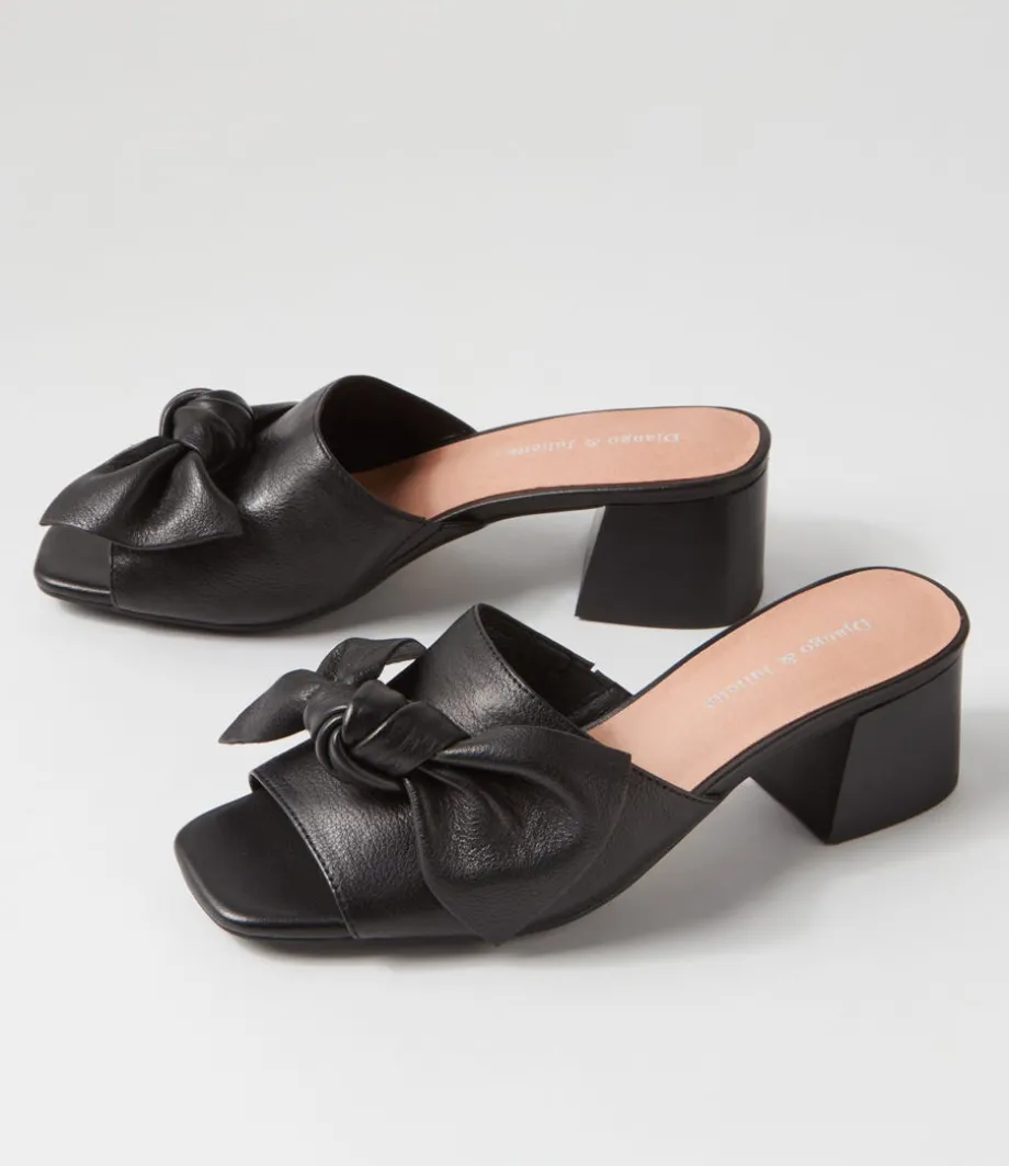 Finchy Black Heel Leather Mules