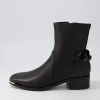 Firat Black Leather Ankle Boots