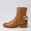 Firat New Tan Leather Ankle Boots