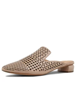 Flan Nude Leather Mules