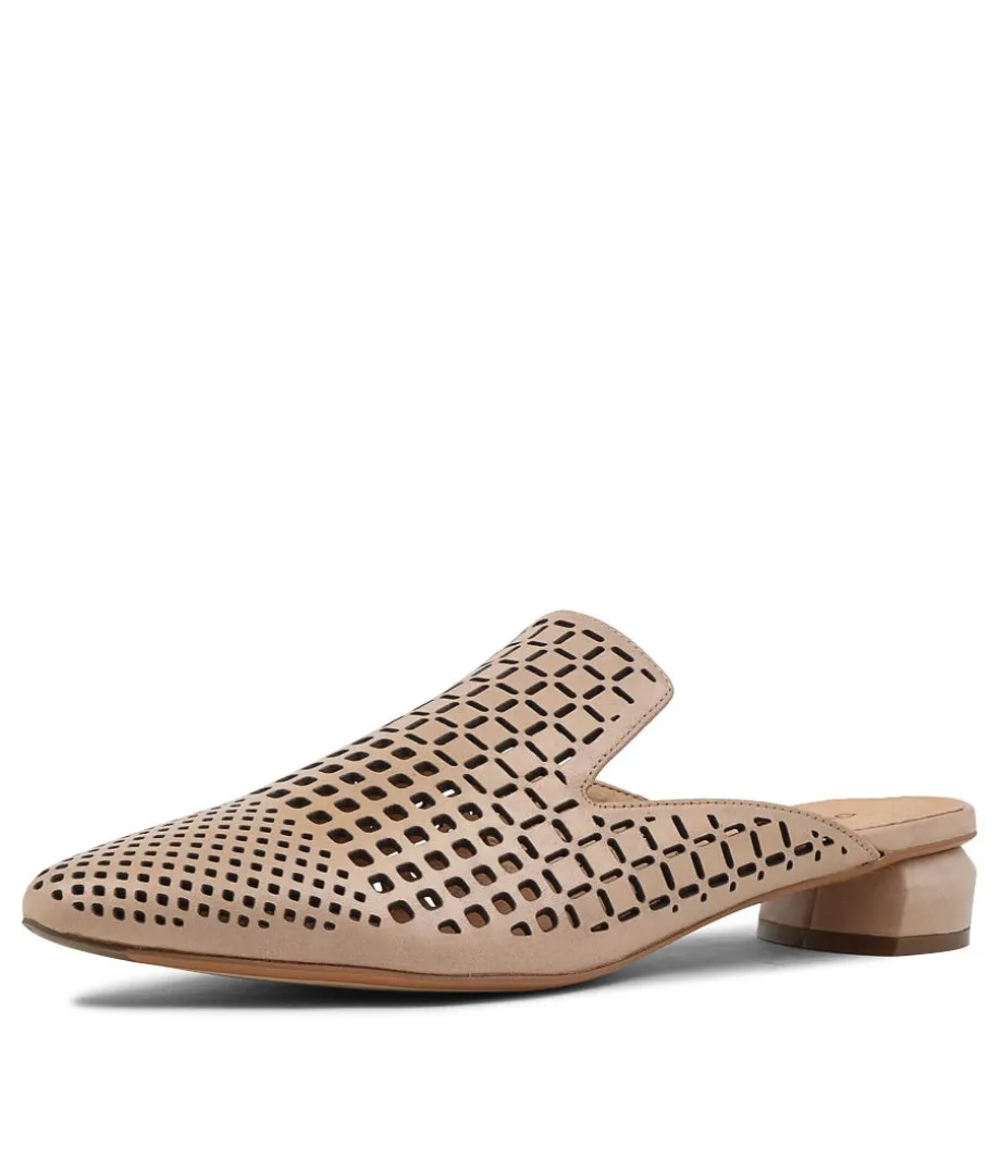 Flan Nude Leather Mules