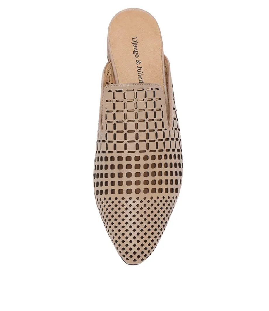 Flan Nude Leather Mules
