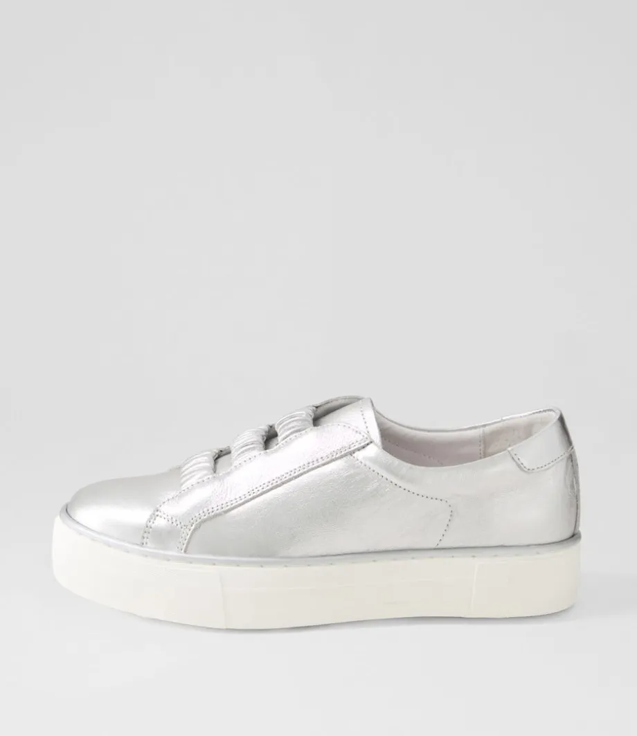 Fletary Silver Leather Sneakers