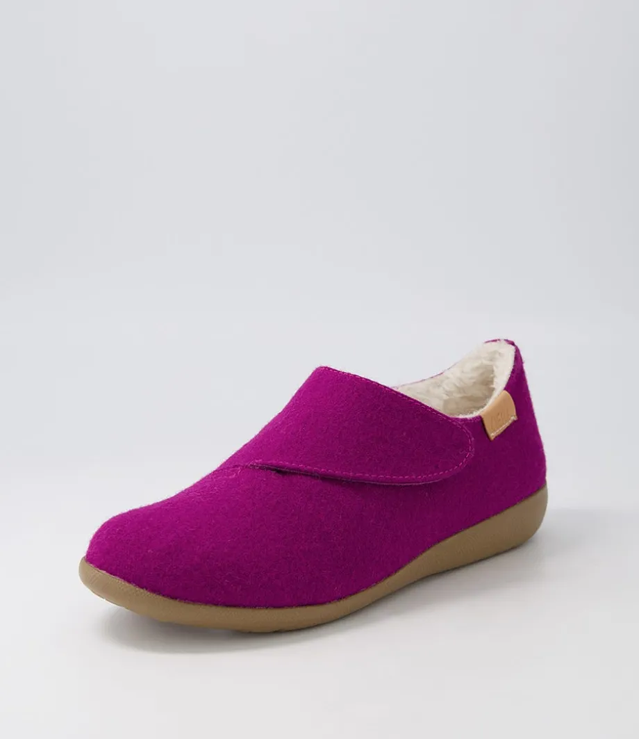 Fliss Xw Dark Fuchsia Fabric Flat Shoes