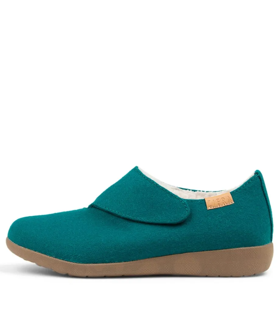 Fliss Xw Teal Fabric Slippers