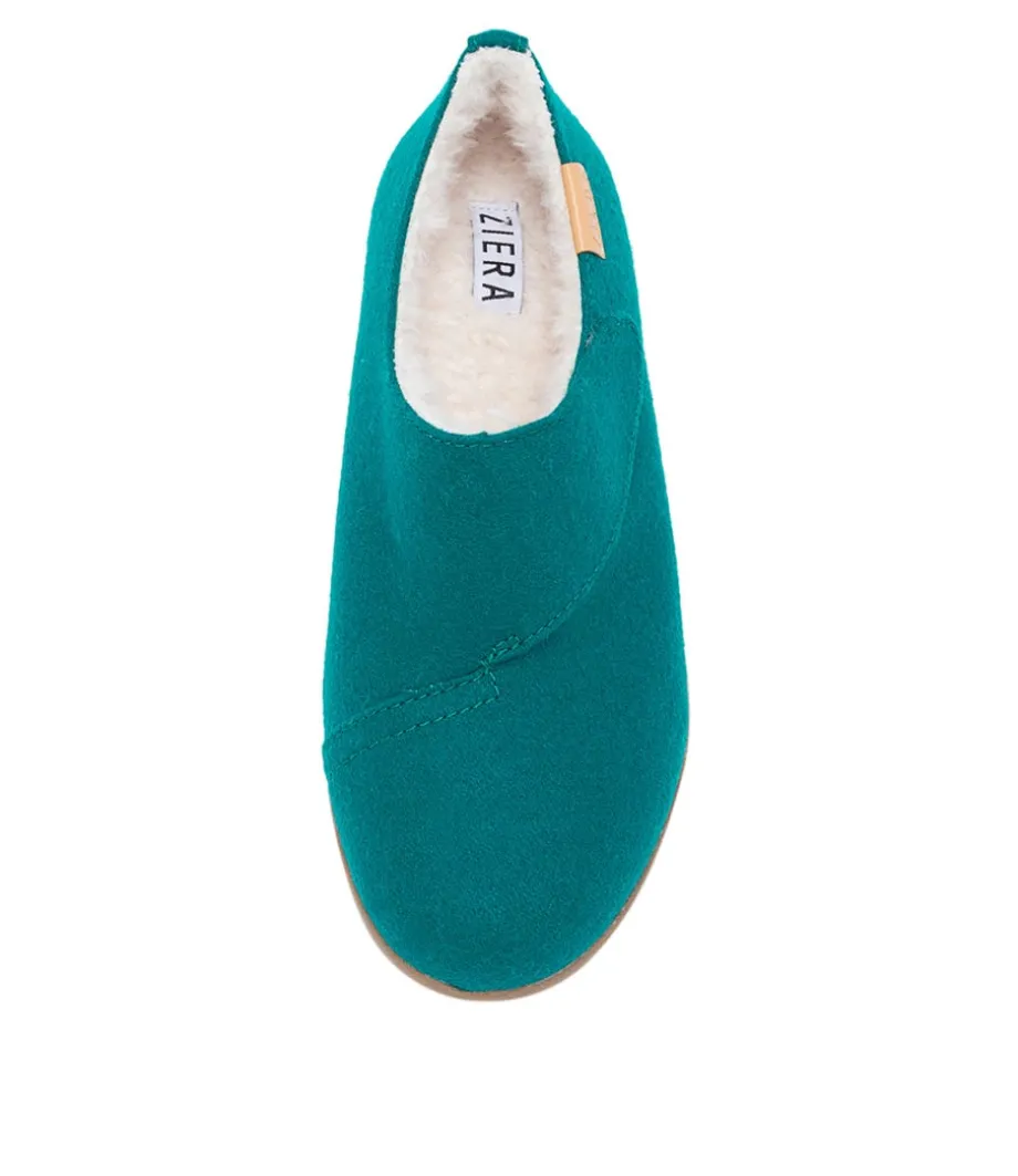 Fliss Xw Teal Fabric Slippers