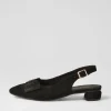 Floriest Black Suede Flat Shoes