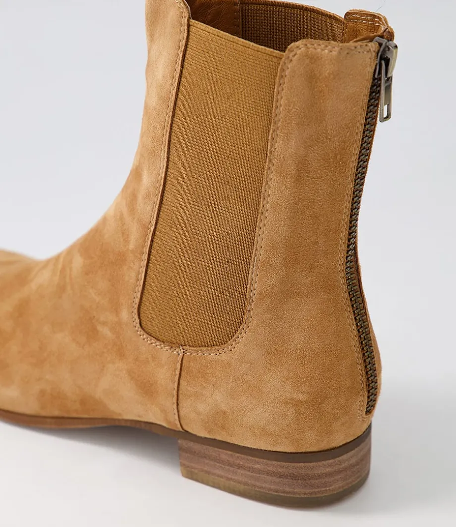 Flukie Toffee Suede Ankle Boots