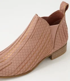 Foe Blush Metallic Cut Leather Chelsea Boots
