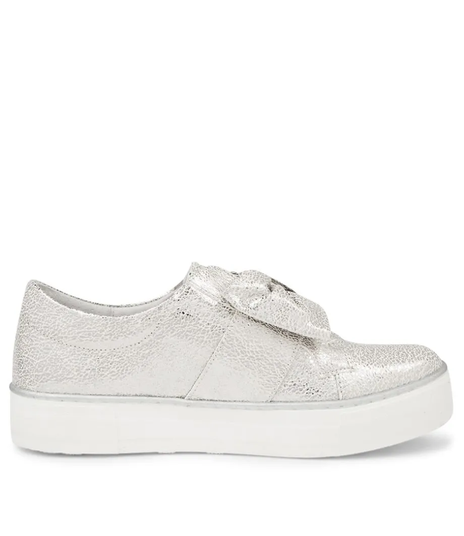 Folko Silver Leather Sneakers