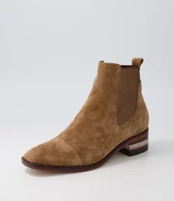 Forda Choc Bronze Suede Elastic Chelsea Boots