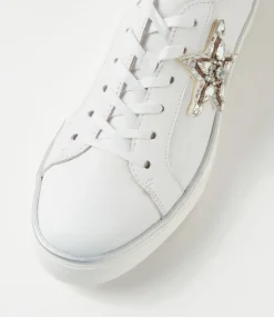 Foxxie White Silver Leather Jewels Sneakers