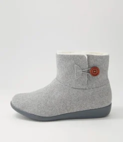 Frilla Xw Grey Beige Fur Fabric Slippers