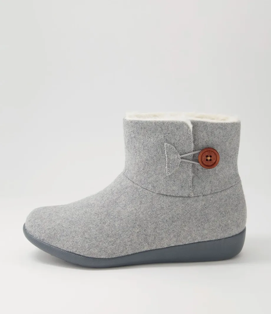 Frilla Xw Grey Beige Fur Fabric Slippers