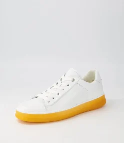 Frisco White Orange Leather Sneakers
