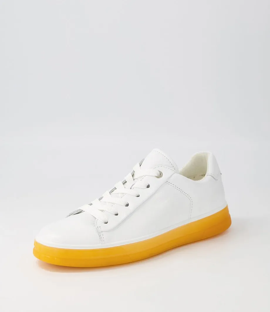 Frisco White Orange Leather Sneakers