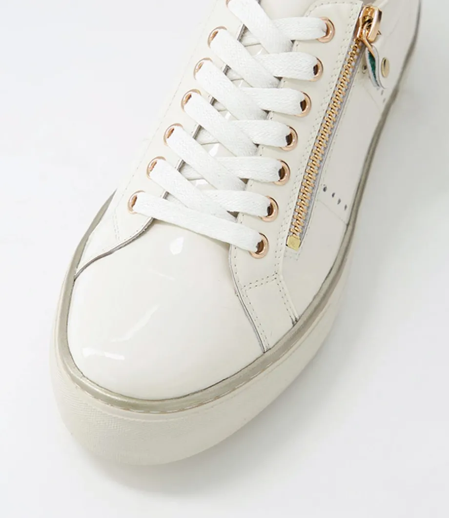 Froggy Ivory Patent Leather Sneakers