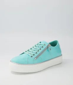 Froggy Light Aqua Patent Leather Sneakers