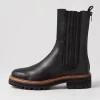 Fryser Black Tumble Leather Ankle Boots