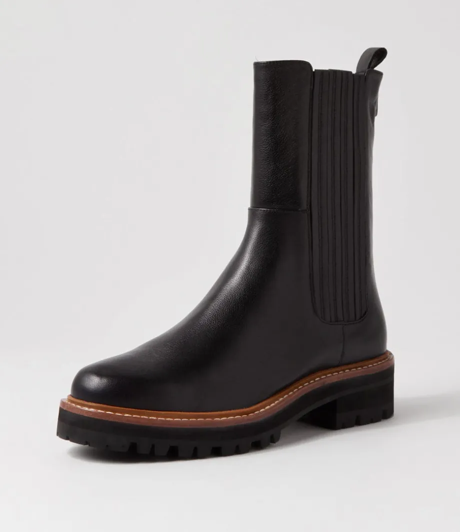 Fryser Black Tumble Leather Ankle Boots