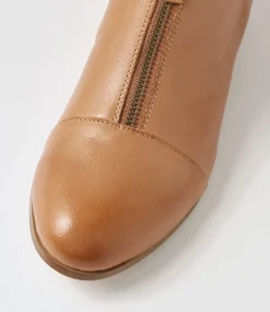 Funda Cognac Leather Ankle Boots