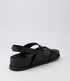 Gabisse Black Leather Sandals
