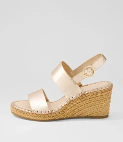 Gaga Rose Gold Rope Leather Sandals