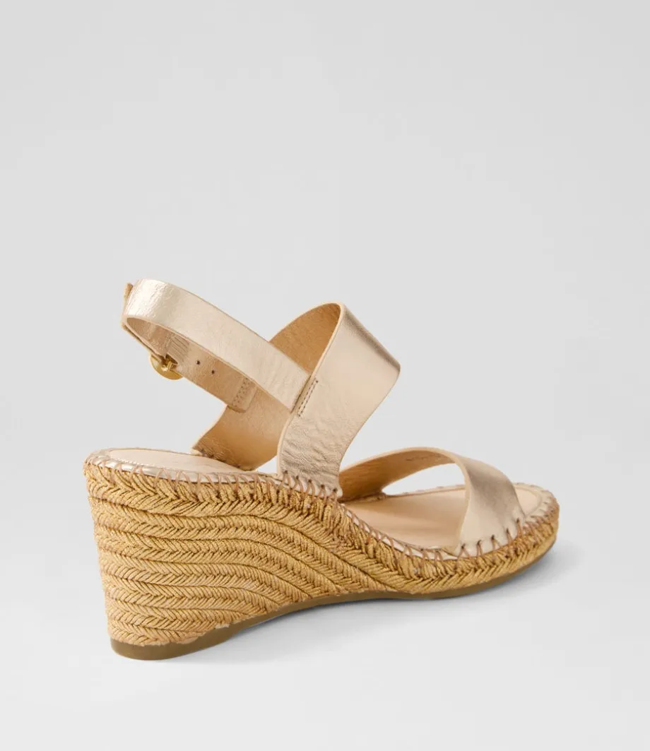 Gaga Rose Gold Rope Leather Sandals