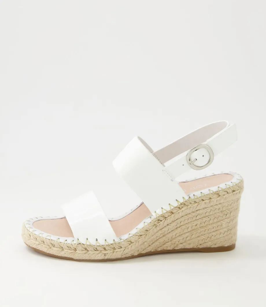 Gaga White Patent Leather Espadrilles