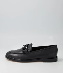 Gapril Black Leather Loafers