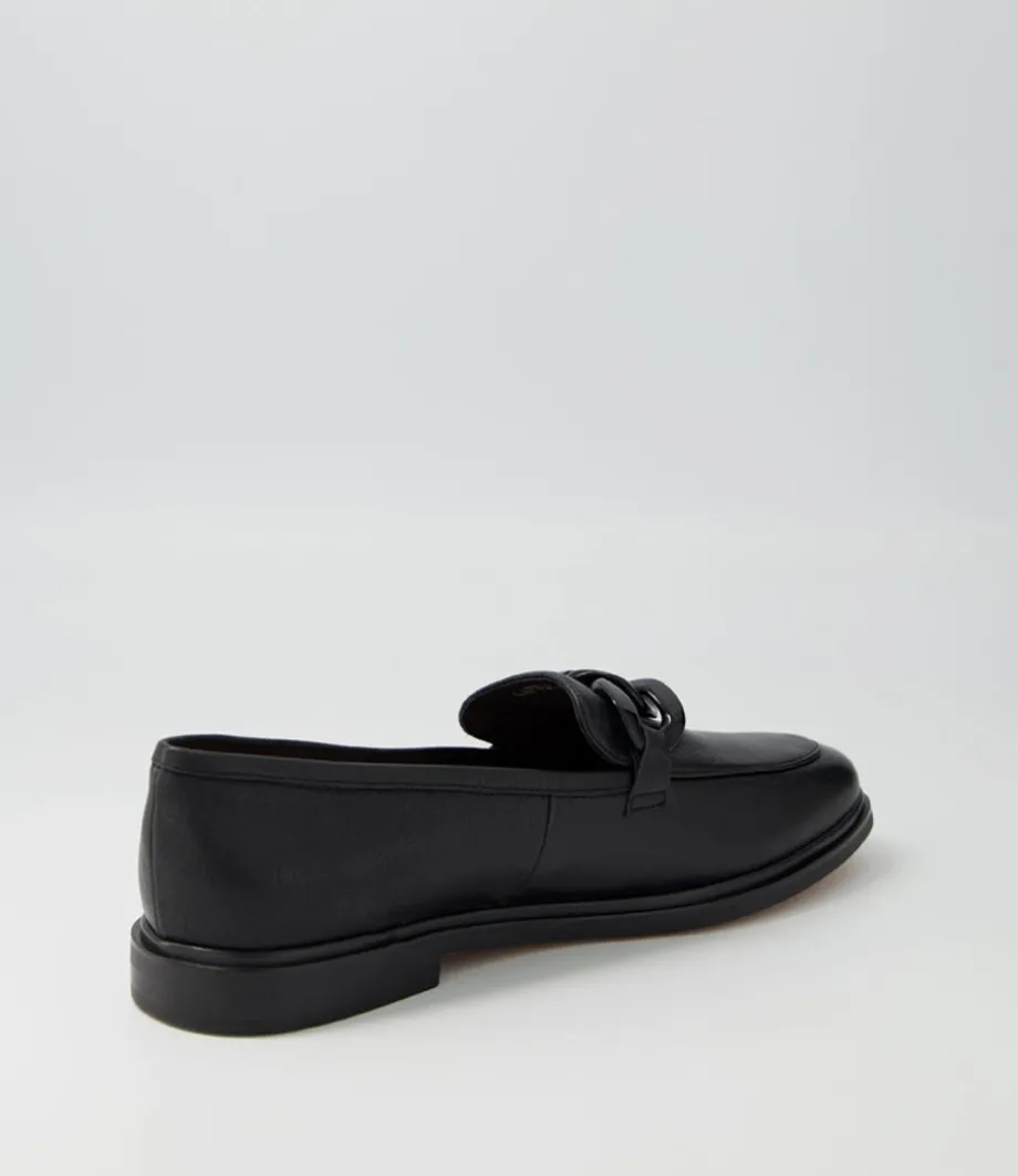Gapril Black Leather Loafers