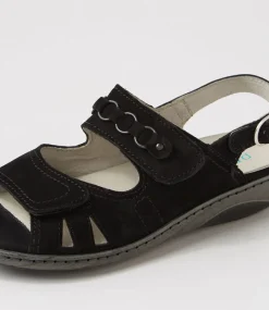 Garda 4 Schwarz Suede Sandals