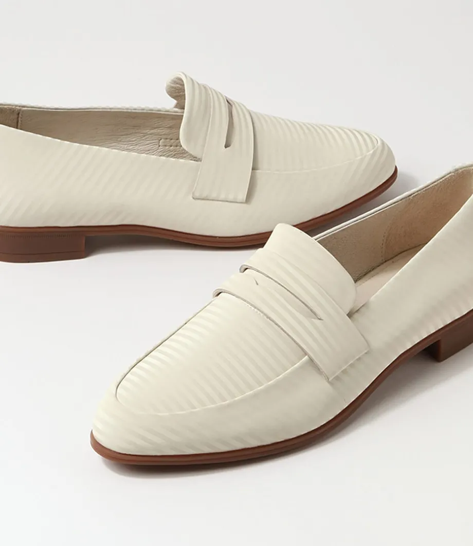 Gebeze Vanilla Stripe Leather Loafers