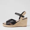 Ghosta Black Natural Rope Leather Espadrilles
