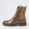 Gipsiee Bronze Crackle Leather Ankle Boots