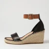 Gonice Black Tan Leather Espadrilles