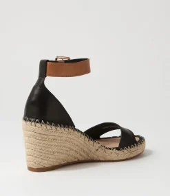 Gonice Black Tan Leather Espadrilles