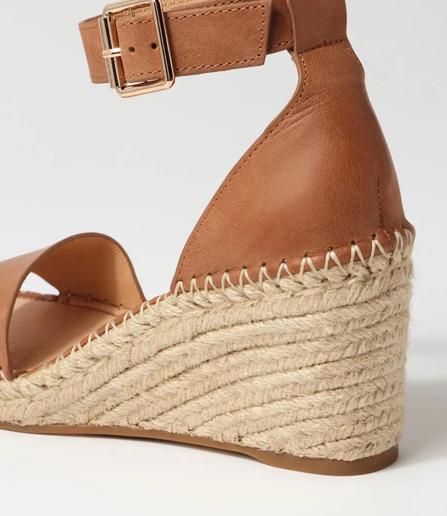 Gonice Tan Leather Espadrilles