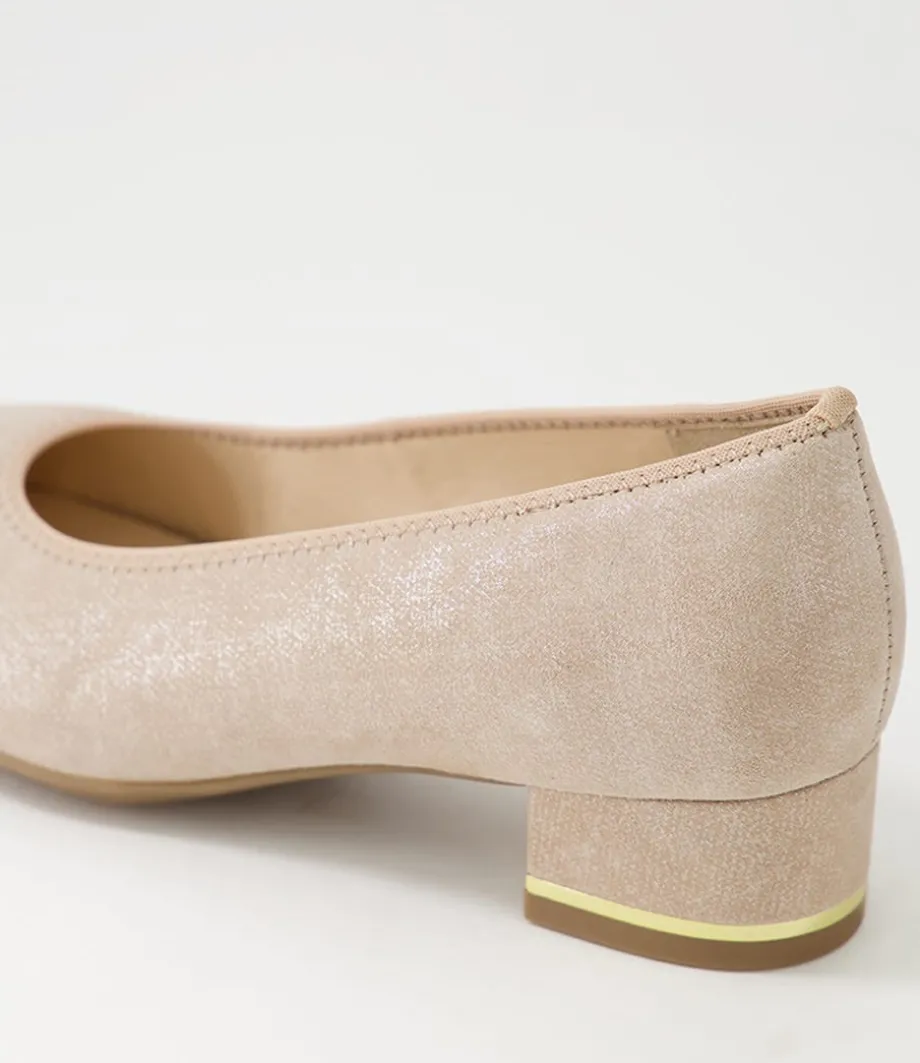 Graz 38 Sand Leather Heels