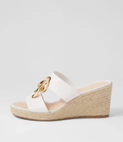 Greecie White Natural Rope Leather Sandals