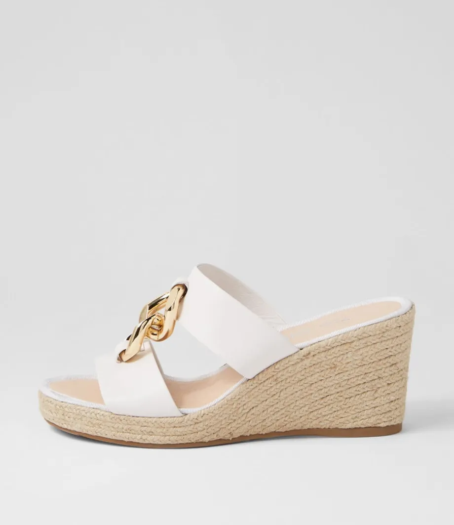 Greecie White Natural Rope Leather Sandals