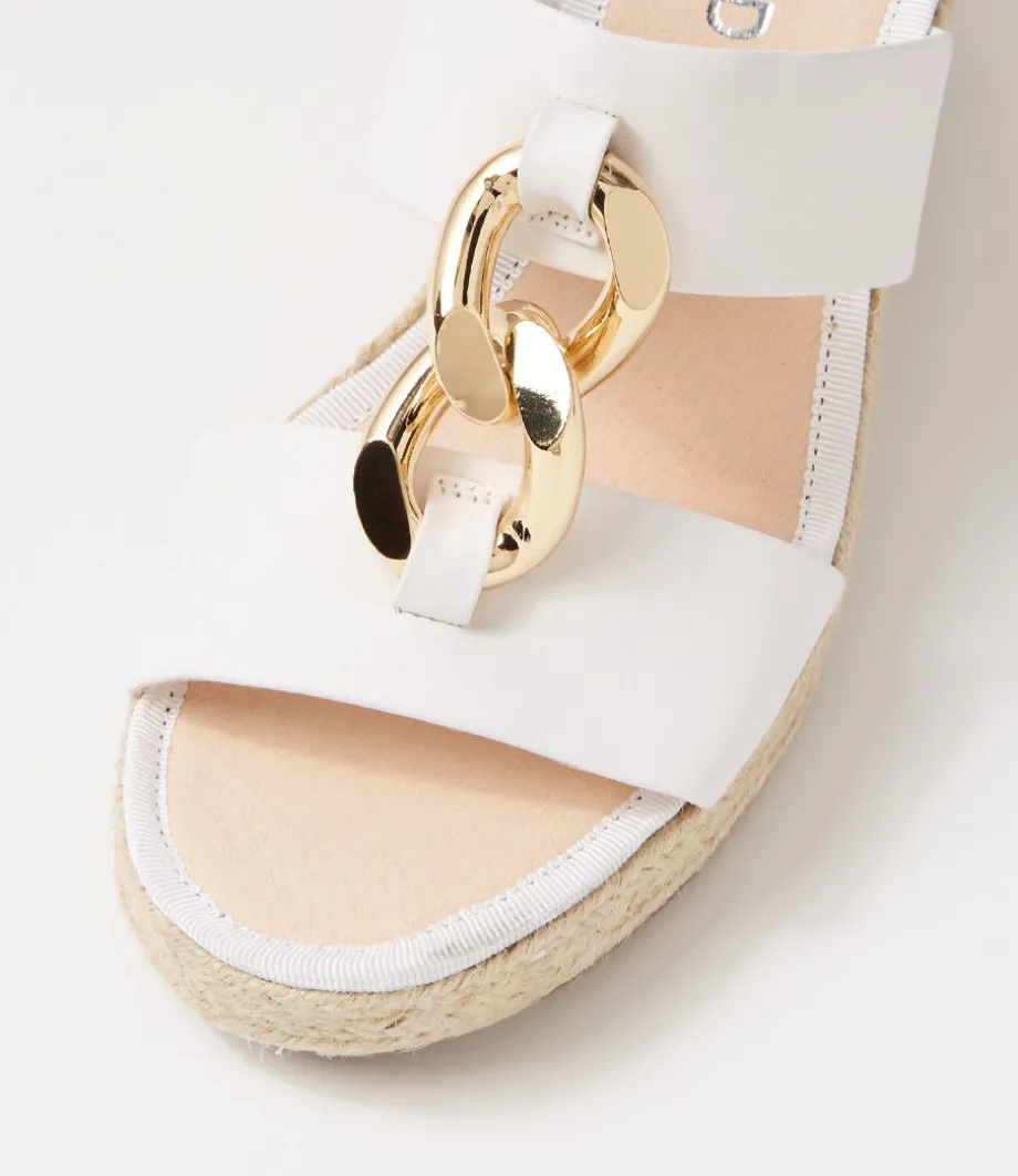 Greecie White Natural Rope Leather Sandals