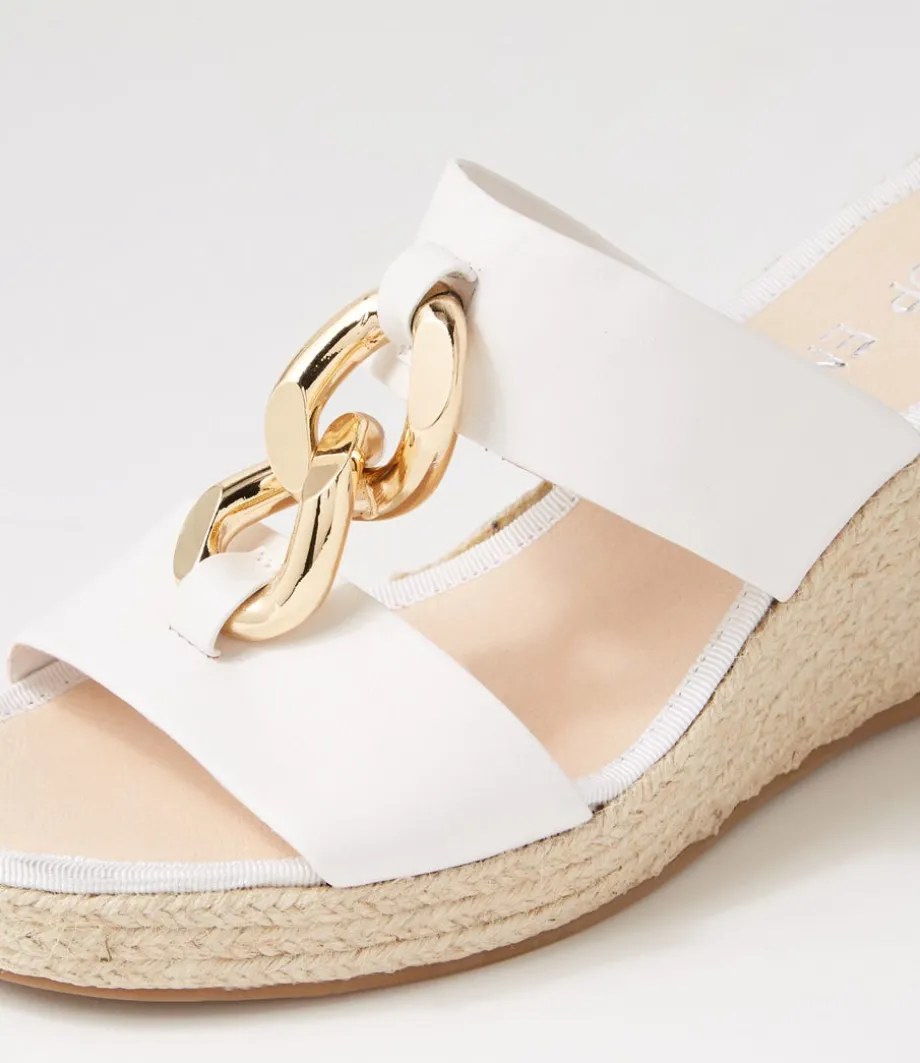 Greecie White Natural Rope Leather Sandals