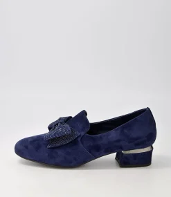 Grenada Navy Suede Jewels Heels