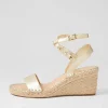 Guicey Pale Gold Leather Espadrilles