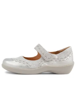 Gummibear Xw Silver Daisy Leather Flat Shoes