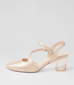Halian Nude Shimmer Leather Heels