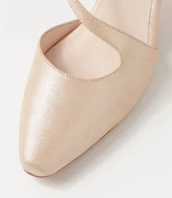 Halian Nude Shimmer Leather Heels